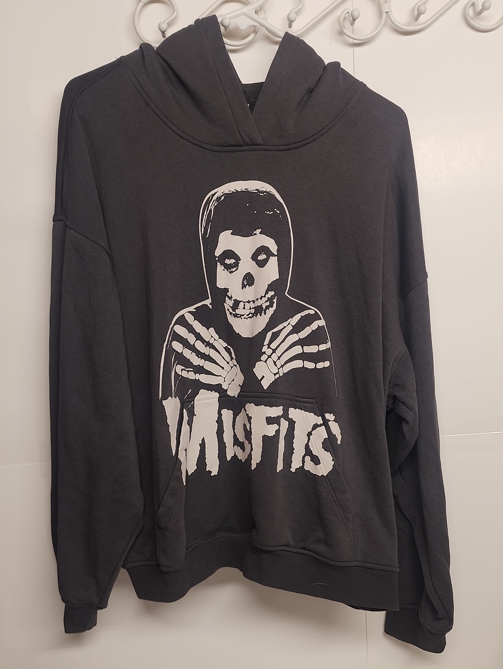 Misfits 2023 Evilive Music Dark Gray Graphic Hoodie Size L Oversized Punk Grunge